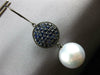 LARGE 3.60CT AAA SAPPHIRE & SOUTH SEA PEARL 18KT BLACK GOLD 3D HANGING EARRINGS