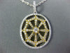 ESTATE .87CT DIAMOND 18KT 2 TONE GOLD OPEN FILIGREE WEB SOLITAIRE OVAL PENDANT