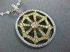 ESTATE .87CT DIAMOND 18KT 2 TONE GOLD OPEN FILIGREE WEB SOLITAIRE OVAL PENDANT