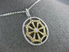 ESTATE .87CT DIAMOND 18KT 2 TONE GOLD OPEN FILIGREE WEB SOLITAIRE OVAL PENDANT