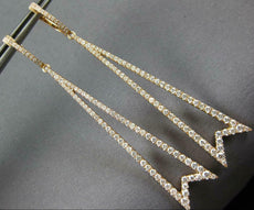 ESTATE EXTRA LARGE 1.78CT DIAMOND 18KT ROSE GOLD 3D TRIANGULAR HANGING EARRINGS