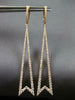 ESTATE EXTRA LARGE 1.78CT DIAMOND 18KT ROSE GOLD 3D TRIANGULAR HANGING EARRINGS