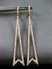 ESTATE EXTRA LARGE 1.78CT DIAMOND 18KT ROSE GOLD 3D TRIANGULAR HANGING EARRINGS