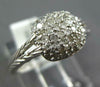 ESTATE .25CT DIAMOND 14KT WHITE GOLD 3D SQUARE CLUSTER PAVE FILIGREE FUN RING