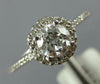 ESTATE .71CT DIAMOND 14K WHITE GOLD CLASSIC ROUND SOLITAIRE HALO ENGAGEMENT RING