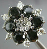 ESTATE EXTRA LARGE 6.65CT WHITE & BLACK DIAMOND 14KT WHITE 3D FLOWER LOVE RING