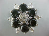 ESTATE EXTRA LARGE 6.65CT WHITE & BLACK DIAMOND 14KT WHITE 3D FLOWER LOVE RING