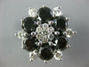 ESTATE EXTRA LARGE 6.65CT WHITE & BLACK DIAMOND 14KT WHITE 3D FLOWER LOVE RING