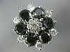ESTATE EXTRA LARGE 6.65CT WHITE & BLACK DIAMOND 14KT WHITE 3D FLOWER LOVE RING
