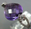 ESTATE 6.31CT DIAMOND & AAA AMETHYST 14KT WHITE GOLD 3D PEAR SHAPE FUN RING