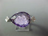 ESTATE 6.31CT DIAMOND & AAA AMETHYST 14KT WHITE GOLD 3D PEAR SHAPE FUN RING