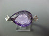 ESTATE 6.31CT DIAMOND & AAA AMETHYST 14KT WHITE GOLD 3D PEAR SHAPE FUN RING
