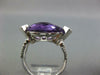 ESTATE 6.31CT DIAMOND & AAA AMETHYST 14KT WHITE GOLD 3D PEAR SHAPE FUN RING