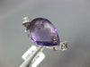 ESTATE 6.31CT DIAMOND & AAA AMETHYST 14KT WHITE GOLD 3D PEAR SHAPE FUN RING