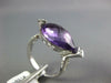 ESTATE 6.31CT DIAMOND & AAA AMETHYST 14KT WHITE GOLD 3D PEAR SHAPE FUN RING