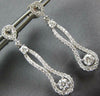 ESTATE LARGE 1.06CT DIAMOND 18KT WHITE GOLD INFINITY SOLITAIRE HANGING EARRINGS