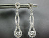 ESTATE LARGE 1.06CT DIAMOND 18KT WHITE GOLD INFINITY SOLITAIRE HANGING EARRINGS
