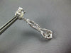 ESTATE LARGE 1.06CT DIAMOND 18KT WHITE GOLD INFINITY SOLITAIRE HANGING EARRINGS