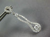ESTATE LARGE 1.06CT DIAMOND 18KT WHITE GOLD INFINITY SOLITAIRE HANGING EARRINGS