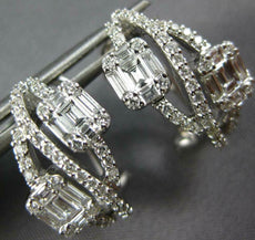 ESTATE .93CT DIAMOND 18KT WHITE GOLD ROUND & BAGUETTE INFINITY CLIP ON EARRINGS