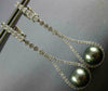 LARGE .88CT DIAMOND AAA TAHITIAN PEARL 18K WHITE GOLD TEAR DROP HANGING EARRINGS