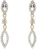.23CT DIAMOND 14KT 2 TONE GOLD ROUND MARQUISE SHAPE TEAR DROP HANGING EARRINGS