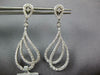 ESTATE 1.11CT DIAMOND 18KT WHITE GOLD 3D OPEN TEAR DROP LEAF HANGING EARRINGS