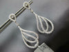 ESTATE 1.11CT DIAMOND 18KT WHITE GOLD 3D OPEN TEAR DROP LEAF HANGING EARRINGS