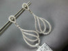 ESTATE 1.11CT DIAMOND 18KT WHITE GOLD 3D OPEN TEAR DROP LEAF HANGING EARRINGS