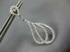 ESTATE 1.11CT DIAMOND 18KT WHITE GOLD 3D OPEN TEAR DROP LEAF HANGING EARRINGS