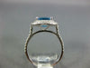 LARGE 3.16CT DIAMOND & AAA BLUE TOPAZ 14KT WHITE GOLD CUSHION DOUBLE HALO RING