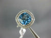 LARGE 3.16CT DIAMOND & AAA BLUE TOPAZ 14KT WHITE GOLD CUSHION DOUBLE HALO RING
