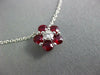 ESTATE 1.08CT DIAMOND & AAA RUBY 18KT WHITE GOLD 3D FLOWER CLASSIC NECKLACE