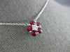 ESTATE 1.08CT DIAMOND & AAA RUBY 18KT WHITE GOLD 3D FLOWER CLASSIC NECKLACE