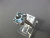 LARGE 2.38CT DIAMOND & AAA AQUAMARINE 14KT WHITE GOLD 3D CUSHION ENGAGEMENT RING