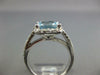 LARGE 2.38CT DIAMOND & AAA AQUAMARINE 14KT WHITE GOLD 3D CUSHION ENGAGEMENT RING