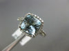 LARGE 2.38CT DIAMOND & AAA AQUAMARINE 14KT WHITE GOLD 3D CUSHION ENGAGEMENT RING