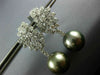 LARGE 2.70CT DIAMOND & AAA TAHITIAN PEARL 18KT WHITE GOLD LEAF HANGING EARRINGS