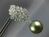 LARGE 2.70CT DIAMOND & AAA TAHITIAN PEARL 18KT WHITE GOLD LEAF HANGING EARRINGS