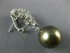 LARGE 2.70CT DIAMOND & AAA TAHITIAN PEARL 18KT WHITE GOLD LEAF HANGING EARRINGS