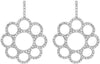 ESTATE .42CT DIAMOND 14KT WHITE GOLD 3D FLOWER FUN HANGING EARRINGS