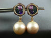 LARGE DIAMOND & MULTI SAPPHIRE & SOUTH SEA PEARL 18KT ROSE GOLD HANGING EARRINGS