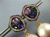 LARGE DIAMOND & MULTI SAPPHIRE & SOUTH SEA PEARL 18KT ROSE GOLD HANGING EARRINGS