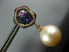 LARGE DIAMOND & MULTI SAPPHIRE & SOUTH SEA PEARL 18KT ROSE GOLD HANGING EARRINGS