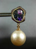 LARGE DIAMOND & MULTI SAPPHIRE & SOUTH SEA PEARL 18KT ROSE GOLD HANGING EARRINGS