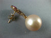 LARGE DIAMOND & MULTI SAPPHIRE & SOUTH SEA PEARL 18KT ROSE GOLD HANGING EARRINGS