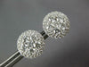 ESTATE LARGE 2.18CT DIAMOND 18KT WHITE GOLD 3D CLUSTER FLOWER HALO STUD EARRINGS