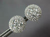 ESTATE LARGE 2.18CT DIAMOND 18KT WHITE GOLD 3D CLUSTER FLOWER HALO STUD EARRINGS