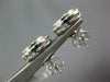 ESTATE LARGE 2.18CT DIAMOND 18KT WHITE GOLD 3D CLUSTER FLOWER HALO STUD EARRINGS
