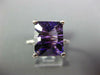 LARGE 5.55CT DIAMOND & AAA AMETHYST 14KT WHITE GOLD EMERALD CUT ENGAGEMENT RING